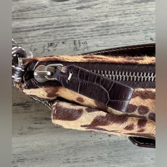 Vintage Valentino Leopard Print Pony Hair Shoulder Bag - Picture 8 of 14